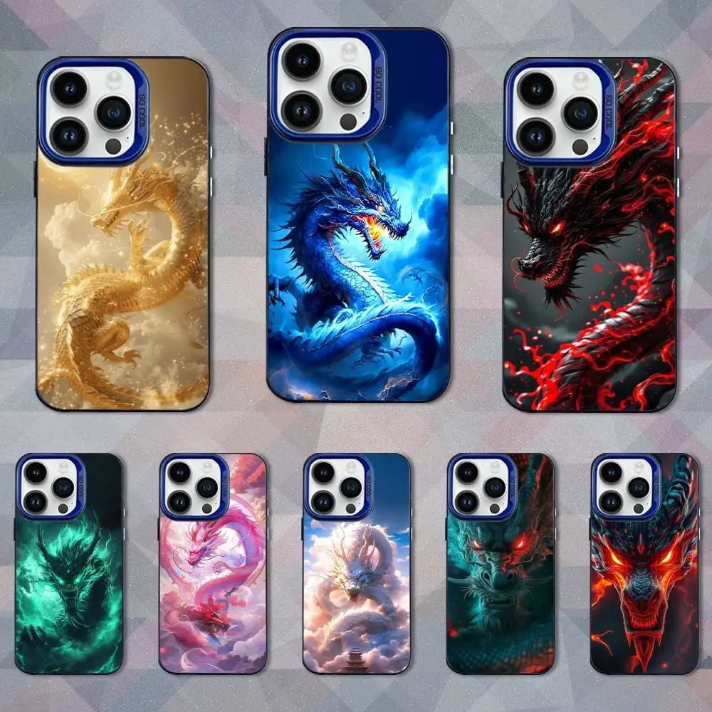 

Dragon Ferocious Phone Case For iPhone 16,15,14,13,12,17,11,Mini,Pro,SE,XS,MAX Blue Matte Silicone Cover