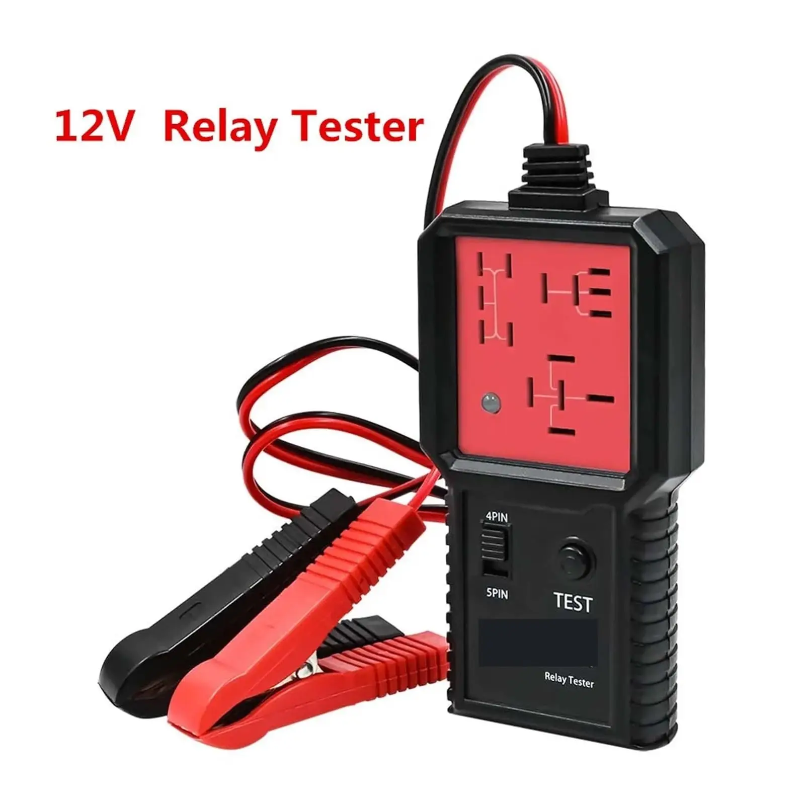 เครื่องทดสอบรีเลย์รถยนต์ 12-24V เครื่องวิเคราะห์แบตเตอรี่รถยนต์ อุปกรณ์วินิจฉัยรีเลย์อิเล็กทรอนิกส์ ﻿ (12V)