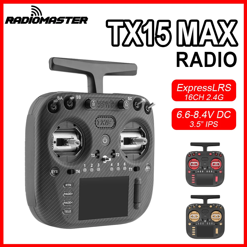 라디오마스터 TX15 MAX 무선 조종기 16채널 송신기 3.5인치 IPS AG02 ExpressLRS 지원