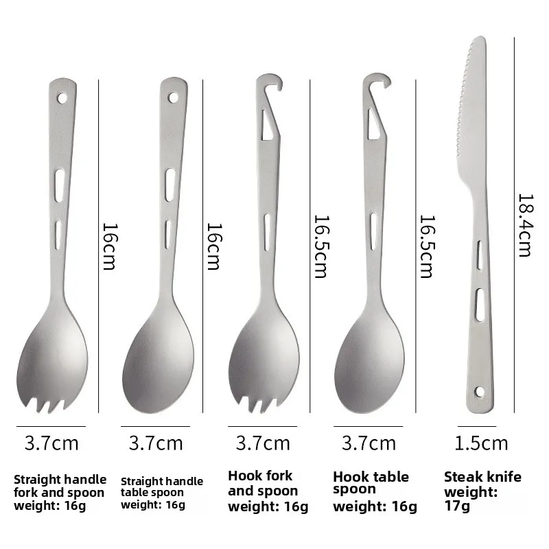 

Pure titanium tableware Pure titanium spoon Portable tableware spoon