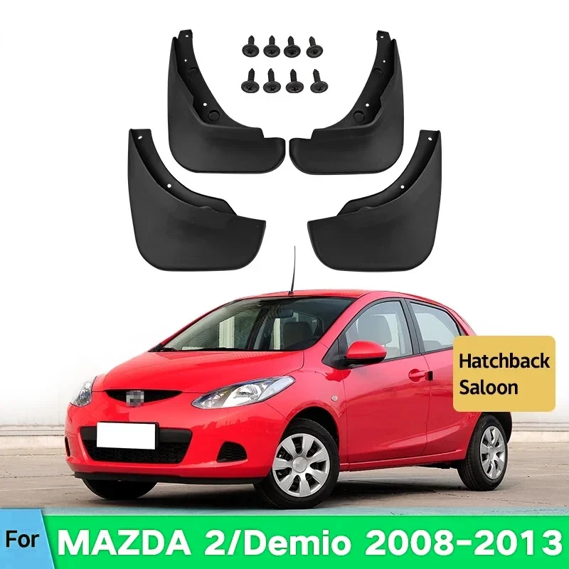 MudFlaps For Mazda 2 / Demio 2008-2013 2009 2010 Mud Flap Splash Guard Mudguards Front Rear Fender Auto Styline Car Accessories