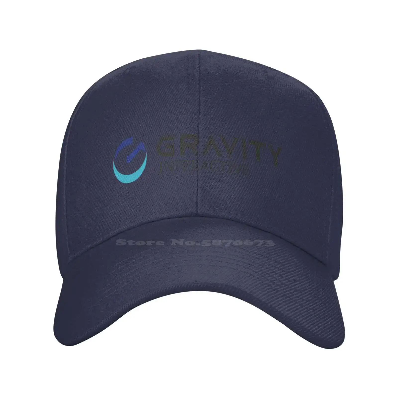 Gravity Interactive Logo Print Graphic Casual Denim cap Knitted hat Baseball cap