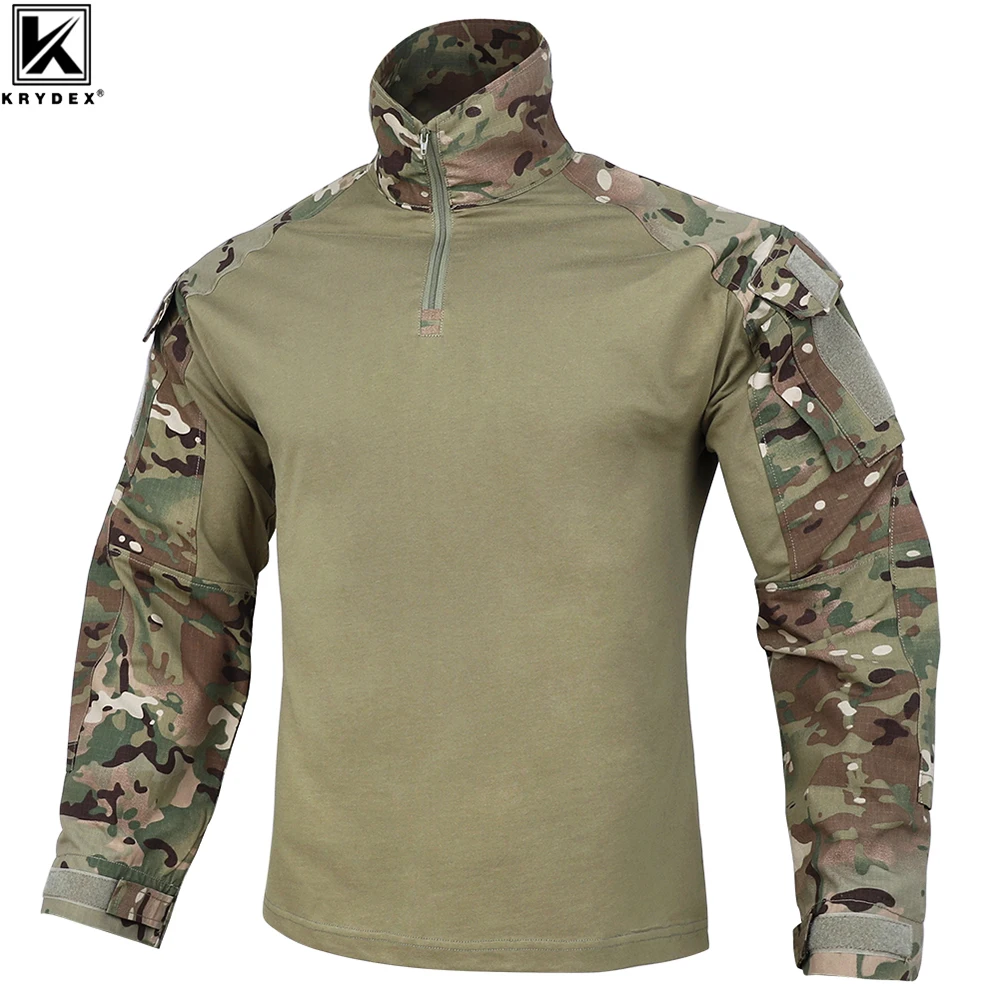 

KRYDEX Combat G3 Shirt BDU Tactical Hunting Outdoor Gen3 Clothes Shirt with Elbow Pads Camouflage Tops Camo MC