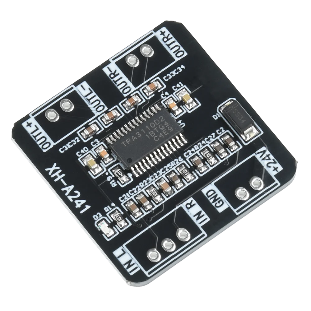 XH-A241 DC 12V-24V Digital Amplifier Board Module TPA3110D2 Dual Channel Audio Power Amplifier Power 15WX2
