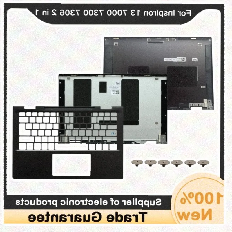 New For Kailxuling Inspiron 13 7000 7300 7306 2 in 1 Lcd Back Cover Silver 0J4KX5 Brown 0YY7YW/ Upper Case Palmrest Cover 06KXGM