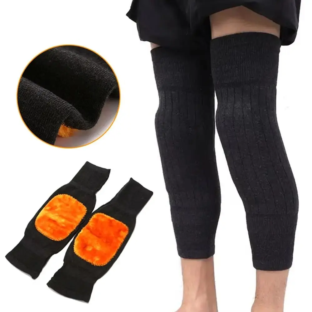 Multi-functional Cold-proof Warm Knee Pads Windproof Soft Thick Knee Protector with Straps Elastic Winter Knee Brace Arthritis