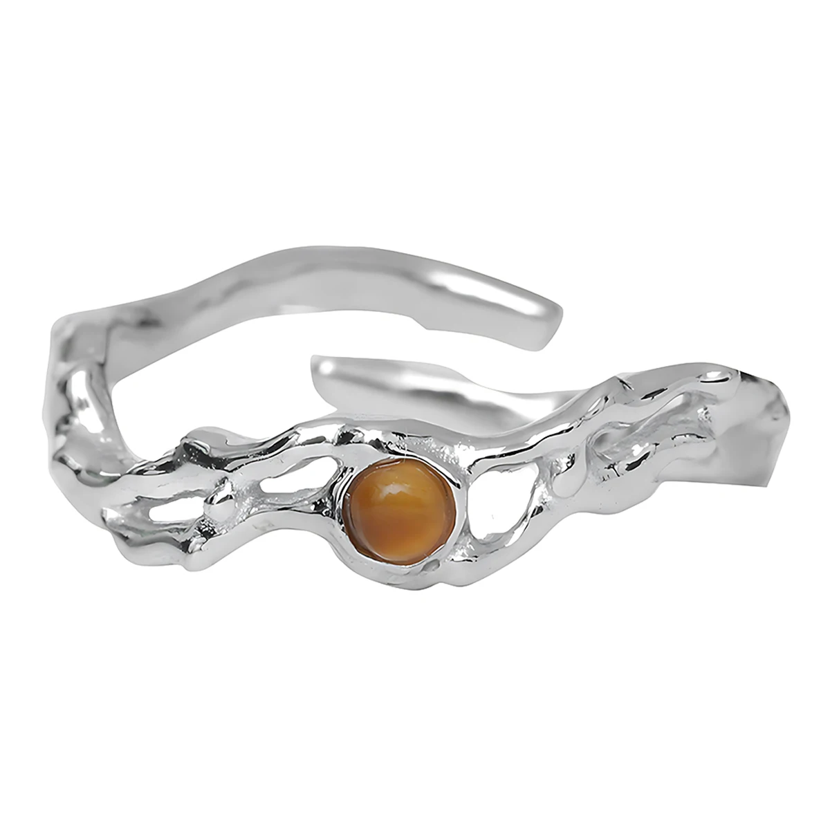 

Luxury-Inspired Openwork Textured S925 Sterling Silver Open Ring for Women Niche Original Design