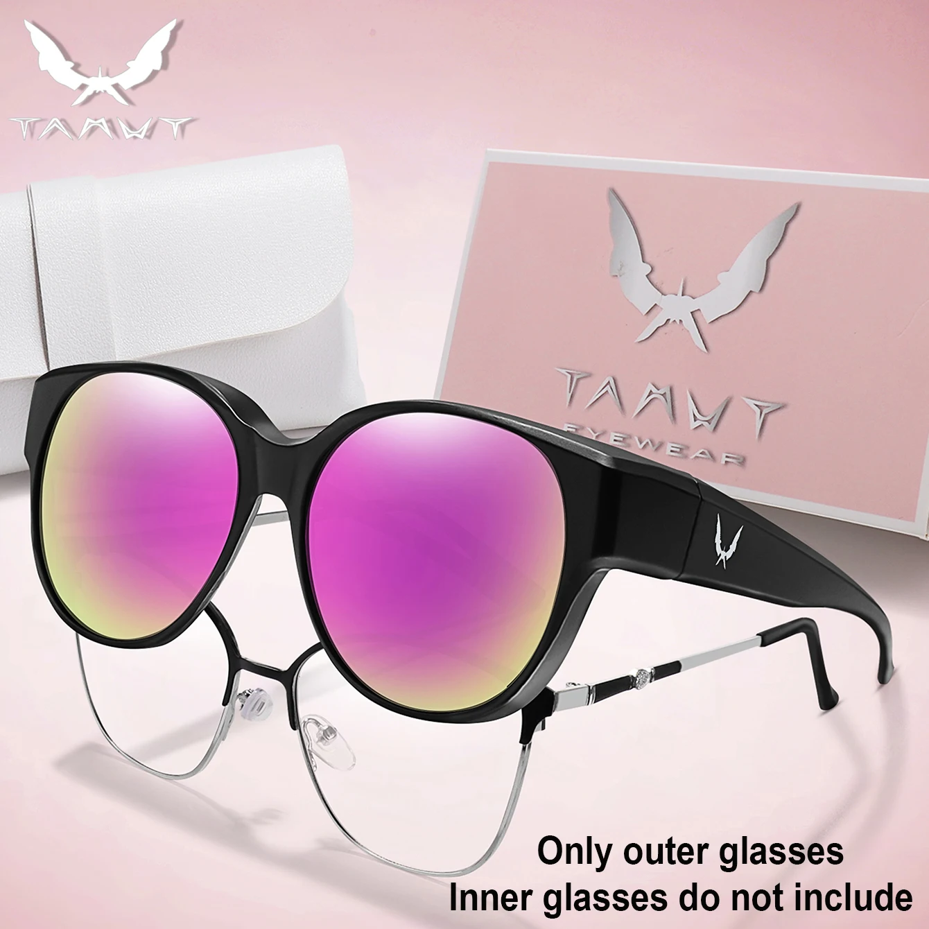 Over Glasses Cover Over Myopia Eyeglasses Unisex Round Shades with UV protection Outdoor Sports Fishing Hiking Cycling with Box image 5