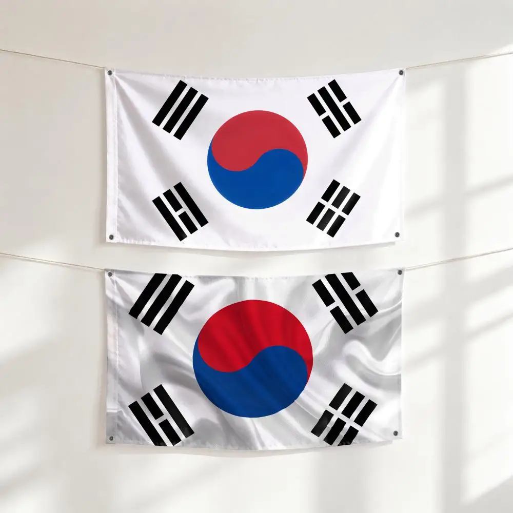 South Korea Flags Large Wall Hanging Tapestry Banner Room Decor Print for Bedroom Living Room Outdoor