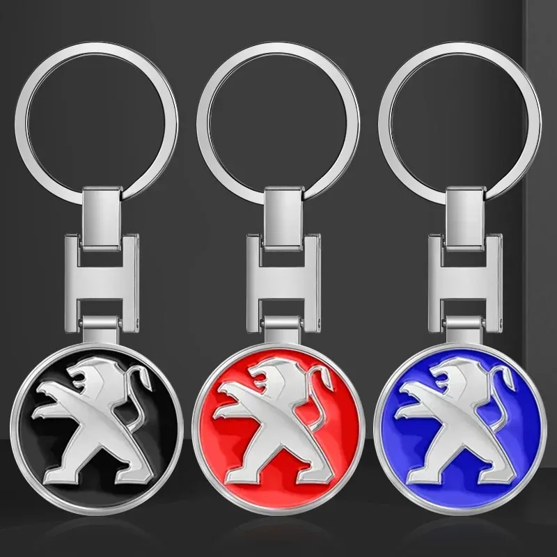 سيارة معدنية مفتاح سلسلة معلقة المفاتيح أفضل هدية خاتم مفتاح لبيجو 106 108 406 407 408 206 207 208 301 306 307 308 508 #1