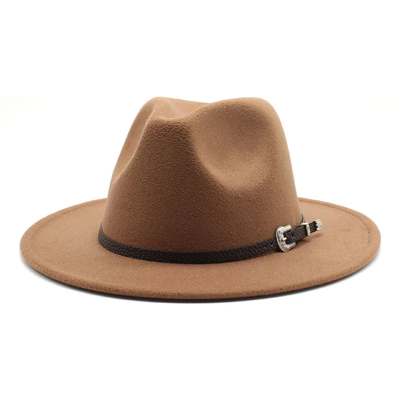 60CM Circumference British Style Woolen Jazz Top Hat European And American Big Brim Hat Men S Fashion Flat Brimmed Cap CZY 005