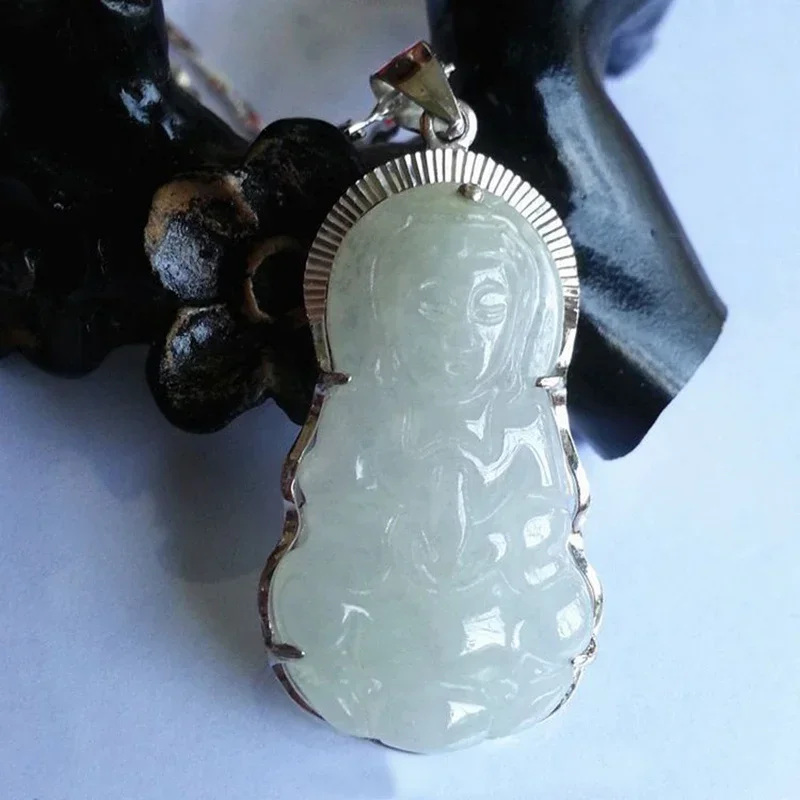 

JoursNeige Natural Dry-Green Stone Buddha Pendants Beads Fine Carving Women Sweater Chain Pendant Jewelry Accessories