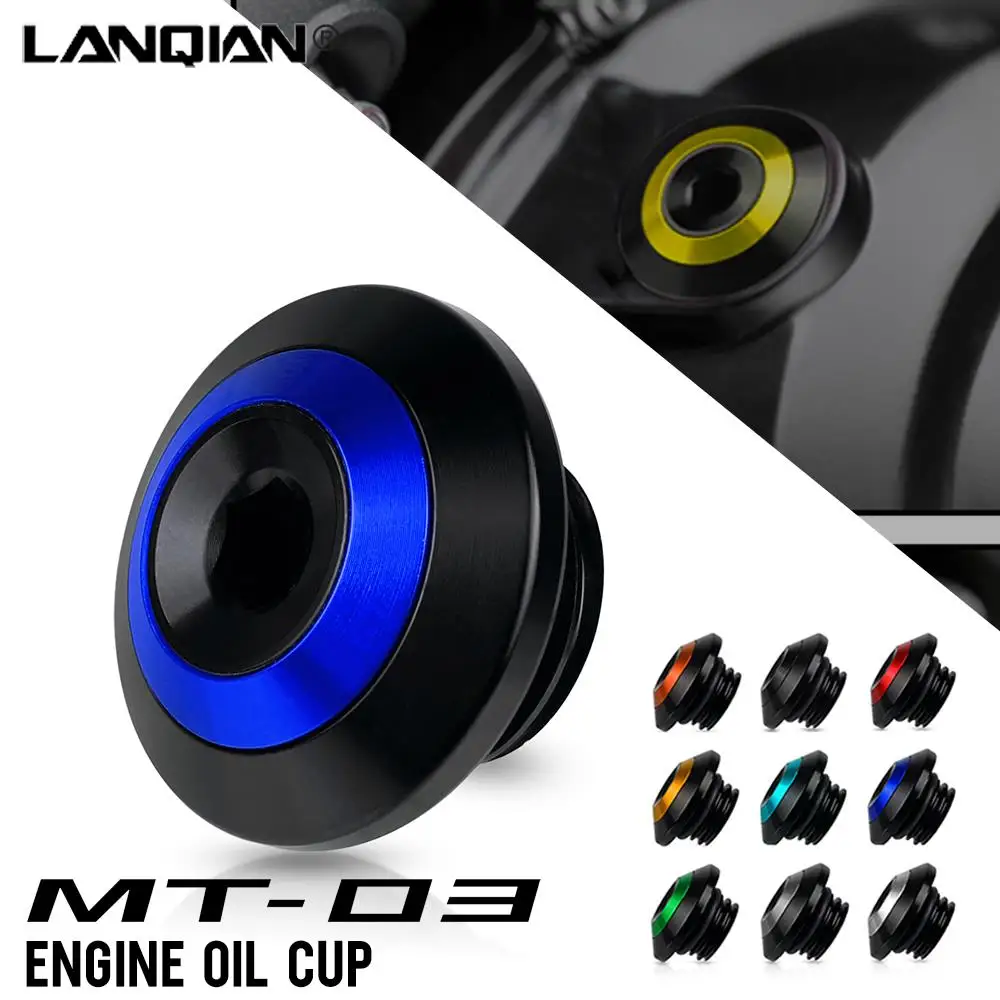 M19*2.5 Aluminum Oil Filter Cup Engine Plug Cover For YAMAHA MT 03 (660CC)monocilindrico 2006 2014