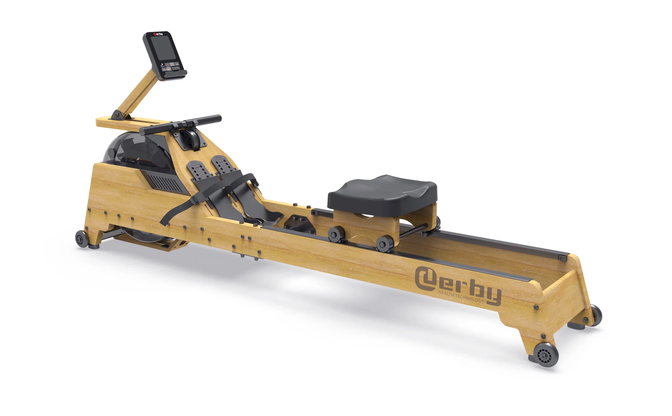 Heavy-duty Waterproof Solid Wood Foldable Rowing Machine-Ergonomically Designed Adjustable Resistance 120kg Capacity Home Use