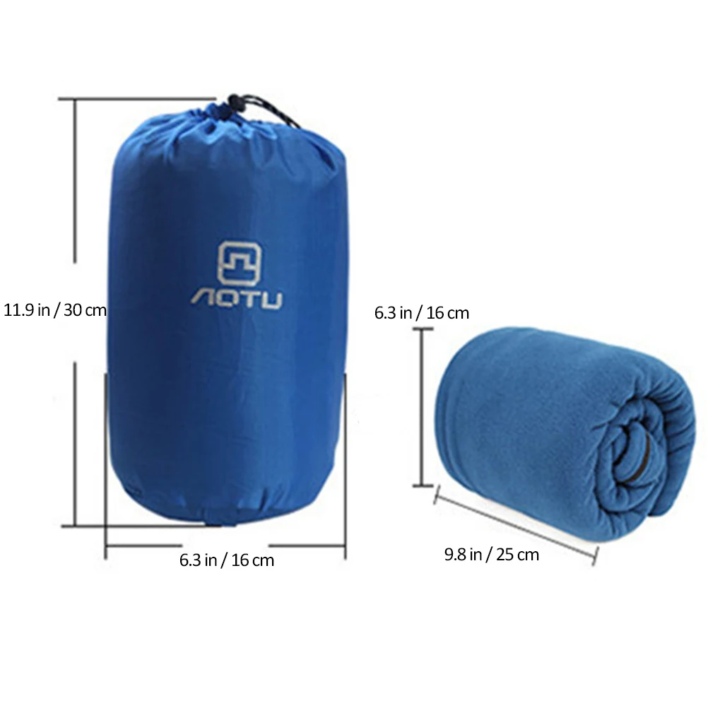 

Outdoor Sleeping Bag for Adults Winter Camping Fleece Cool Weather Blue Lightweight Durable Waterproof Reversible