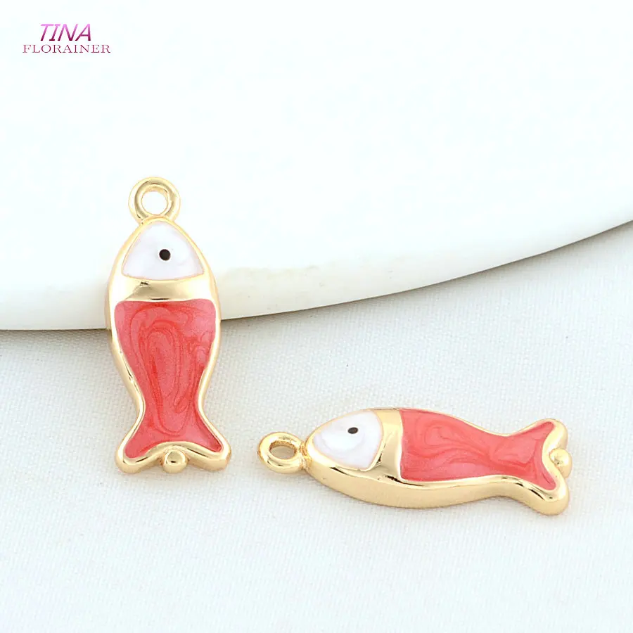 6PCS 8*21MM 18K Gold Color Brass Fish Charms Pendants Necklace Earrings Jewelry Making Accessories - Detail 1