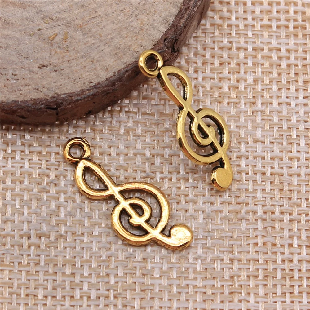 WYSIWYG 20pcs 26x10mm 3 Colors Musical Note Charms Pendant For Jewelry Making Jewelry Accessories