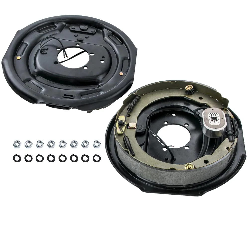 Left & Right  Electric Trailer Brake Assembly for Brake System Part Replacement 5,200lb to 7,000lb axles  Backing Plates