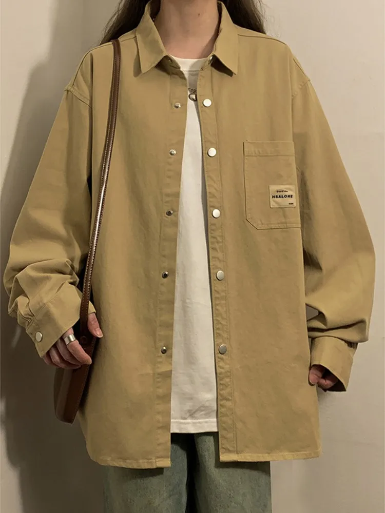 

American Sle Workwear irt Men's Spring 2025 New Trendy Brand Haome Long Sve Casual Jaet for Teenagers