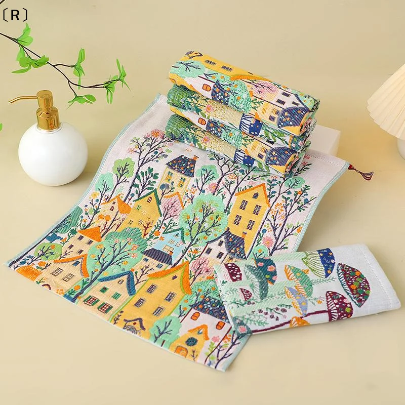 

〔R〕34x40cm Large Hand Towels 4-Layer 100% Cotton Gauze Quick-Dry Dishcloths, Decorative Tea Towels For Kitchen & Bathroom