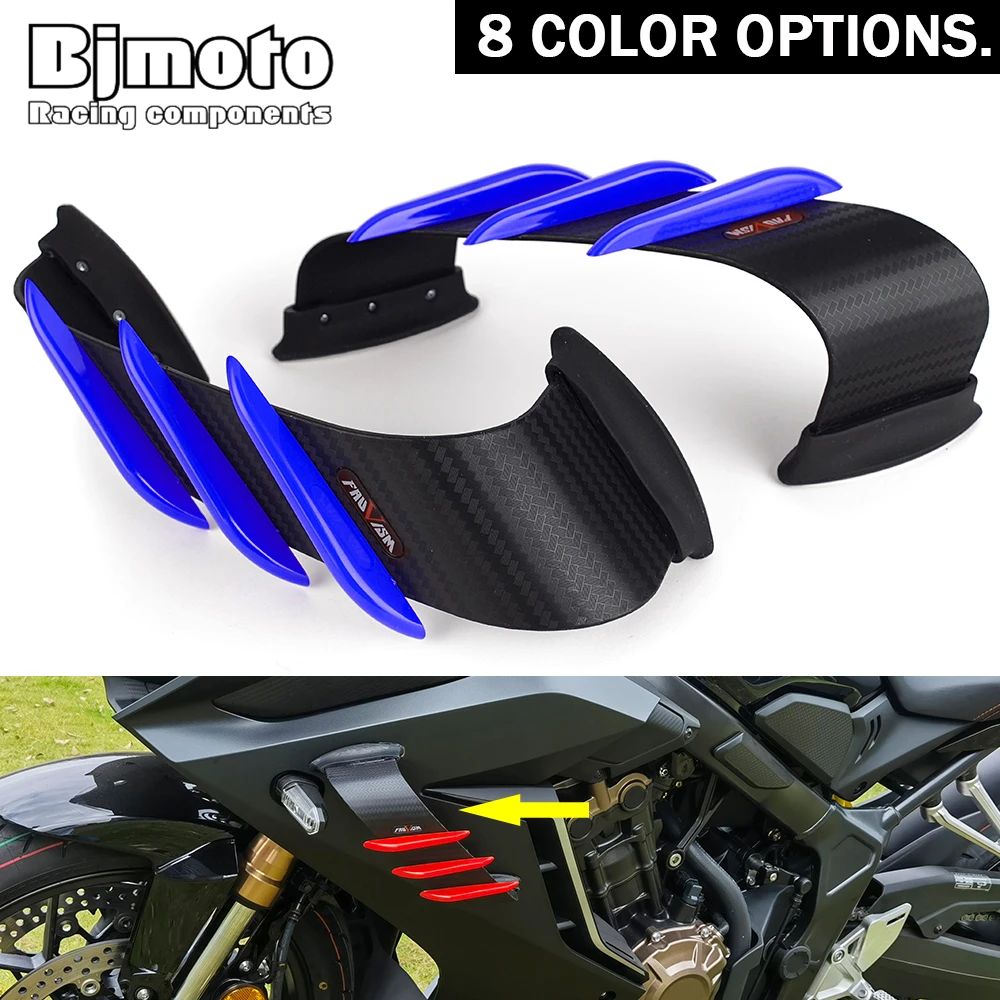 

Front Fairing Aerodynamic Winglets Side Spoilers Decorative Dynamic Wing Kit For YAMAHA YZF R25 R3 R125 KAWASAKI Ninja 1000S