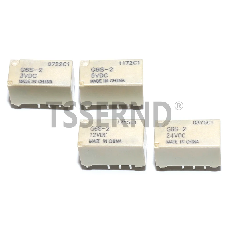5PCS New G6S-2 3VDC 5VDC 12VDC 24VDC Signal Relay 8Pin DC 3V 5V 12V 24V 2A Mini Signal Switch Relays