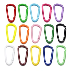 5pcs Carabiner Keychain Alluminum D-ring Clasp Multi-colorsHook Clip Keychains Camping Backpack Buckle Jewelry Making Supplies