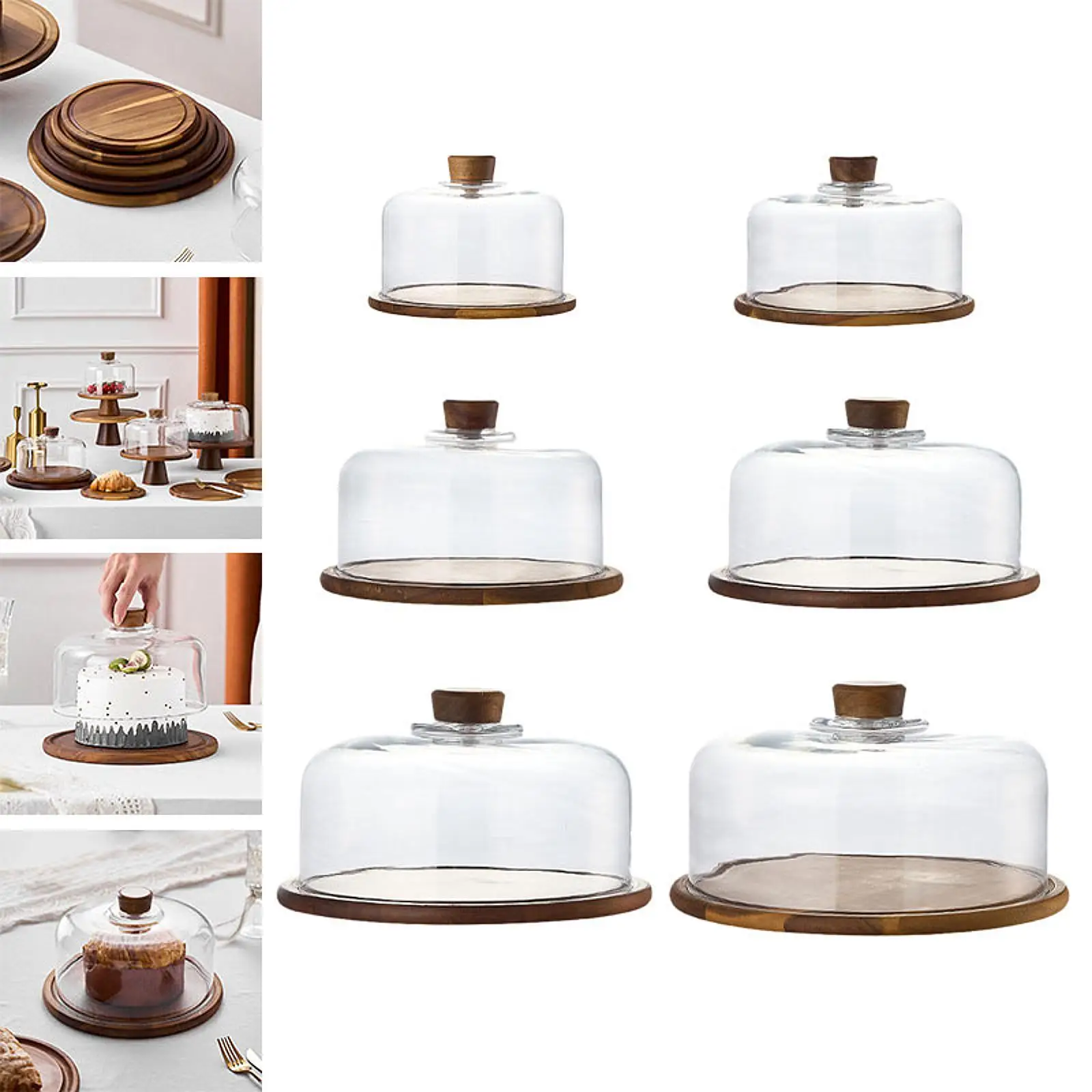 

Подставка для торта с куполом Многофункциональное блюдо Десертный купол с сервировочным подносом для