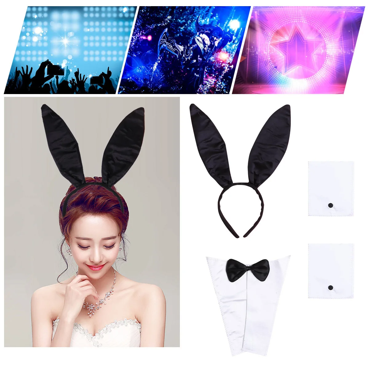 Girl Set One Size Soft Rabbit For Halloween Easter Party Cosplay Headwear Accessory