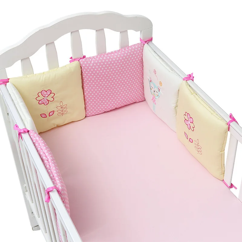 6 unids/set Protector de cama de bebé, almohadillas de parachoques para cuna, parachoques para cama de bebé, cama de seguridad para niños alrededor