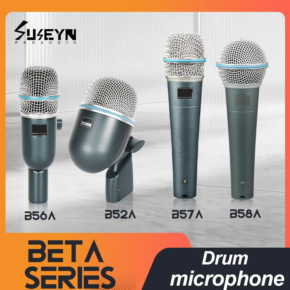 BETA52A Metal Drum Microphone Instrument Kick Drum Bass Mic56A 57A Dynamic Drum Snare Kick Mic，Kick-out