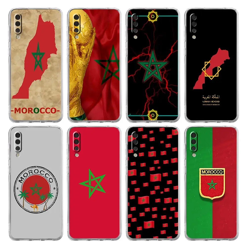 Morocco Flag Passport For Samsung Galaxy A14 Case A50 A70 A30 A40 A20E A10S A20S A02S A04S A12 A22 A32 A34 A42 A52 5G A54 Cover