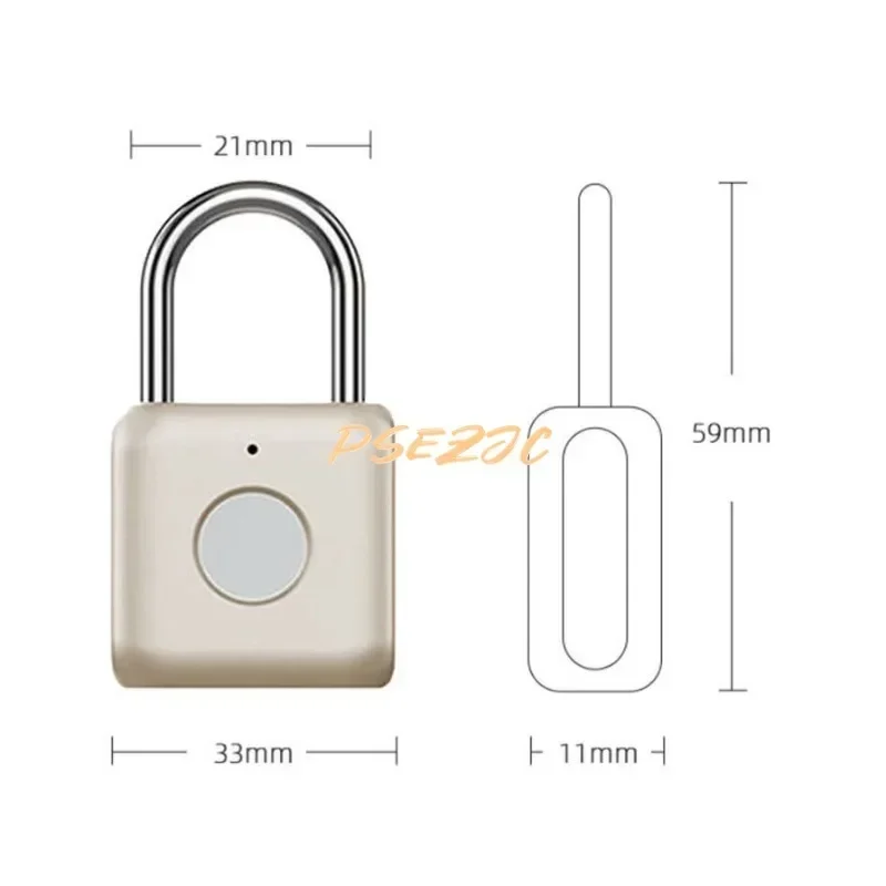 Student Stainless Steel Portable Dormitory Padlock Luggage Cabinet Intelligent Fingerprint Lock