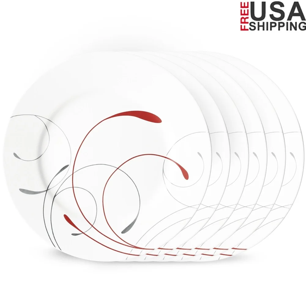 

8.5 Inch Glass Salad Plate Set of 6 Durable Stackable Microwave Dishwasher Safe Eco-Friendly Lightweight Unique Patterns