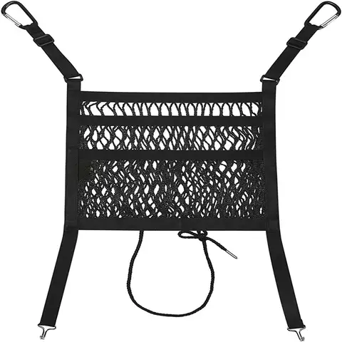 Organizer in rete per auto, borsa a rete per schienale del sedile, barriera per sedile posteriore per animali domestici, portaborse per fazzoletti di carico, custodia per rete per la conservazione del conducente