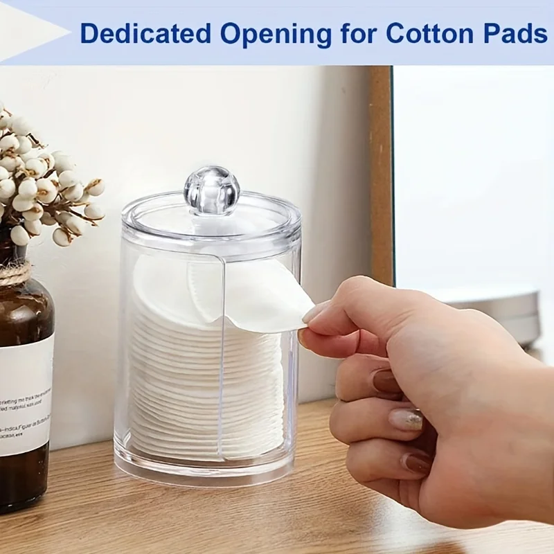 Clear acrylic organizer, cotton pad & swab holder storage box 2