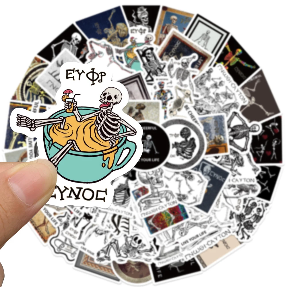 

10/30/62PCS Gothic Skull Cartoon Graffiti Stickers Creative Aesthetic Art Decals Decoration Skateboard Notebook Phone Sticker