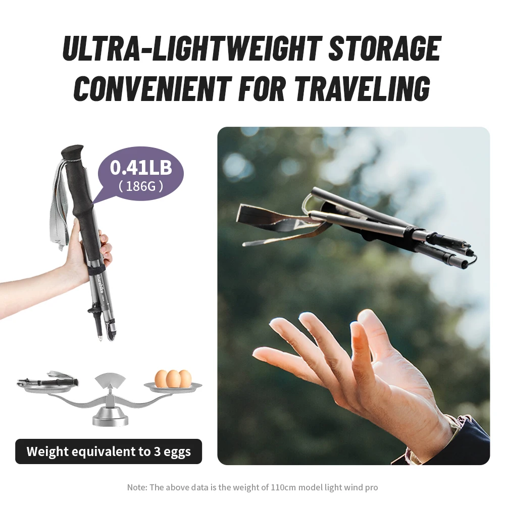Naturehike 2025 New Walking Stick Ultralight Folding Climbing Backpack Pole 3 Folded Rod Quick Open Travel Hiking Trekking Poles