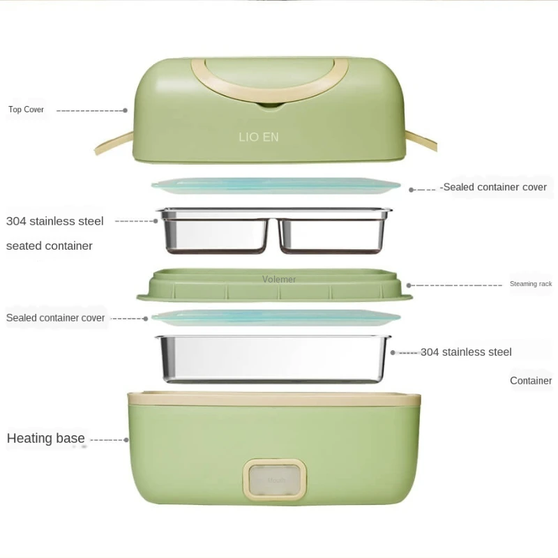 Youpin Liren المحمولة الطبخ صندوق غداء كهربي متعدد الوظائف المكونات في التدفئة الكهربائية الطبخ سعة كبيرة طبقة مزدوجة