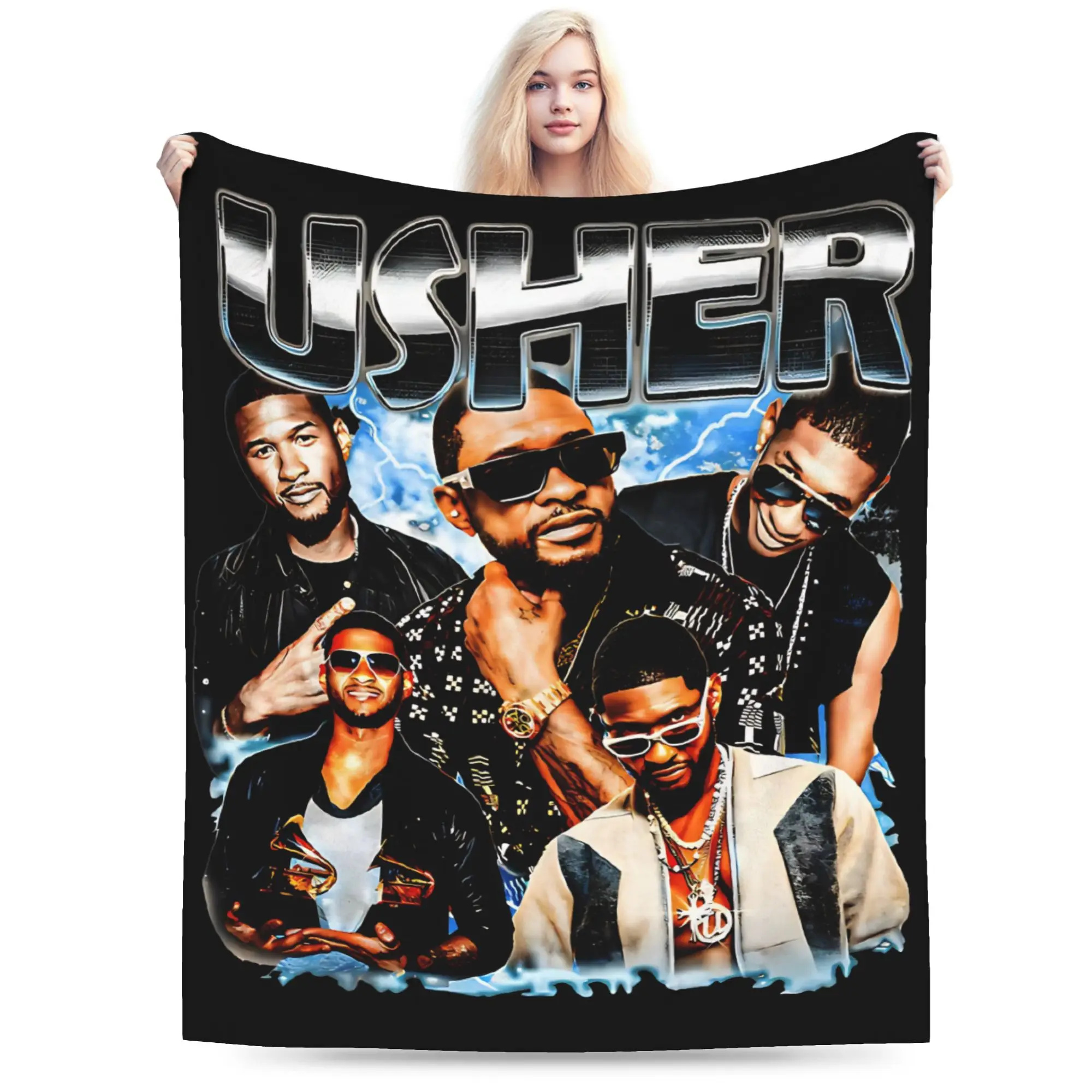 Chris Brown And Usher The Rb Tour Warm Soft Blanket  Raymond And Brown Girls Boys Plush Throw Blanket Flannel Bedspread Sofa Bed
