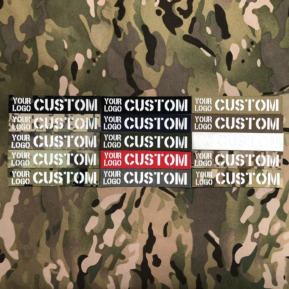 Custom Laser Cutting IR IFF Infrared Reflection Your Logo Patch, Name Tapes, White Letters, Morale Tactics, Military Airsoft