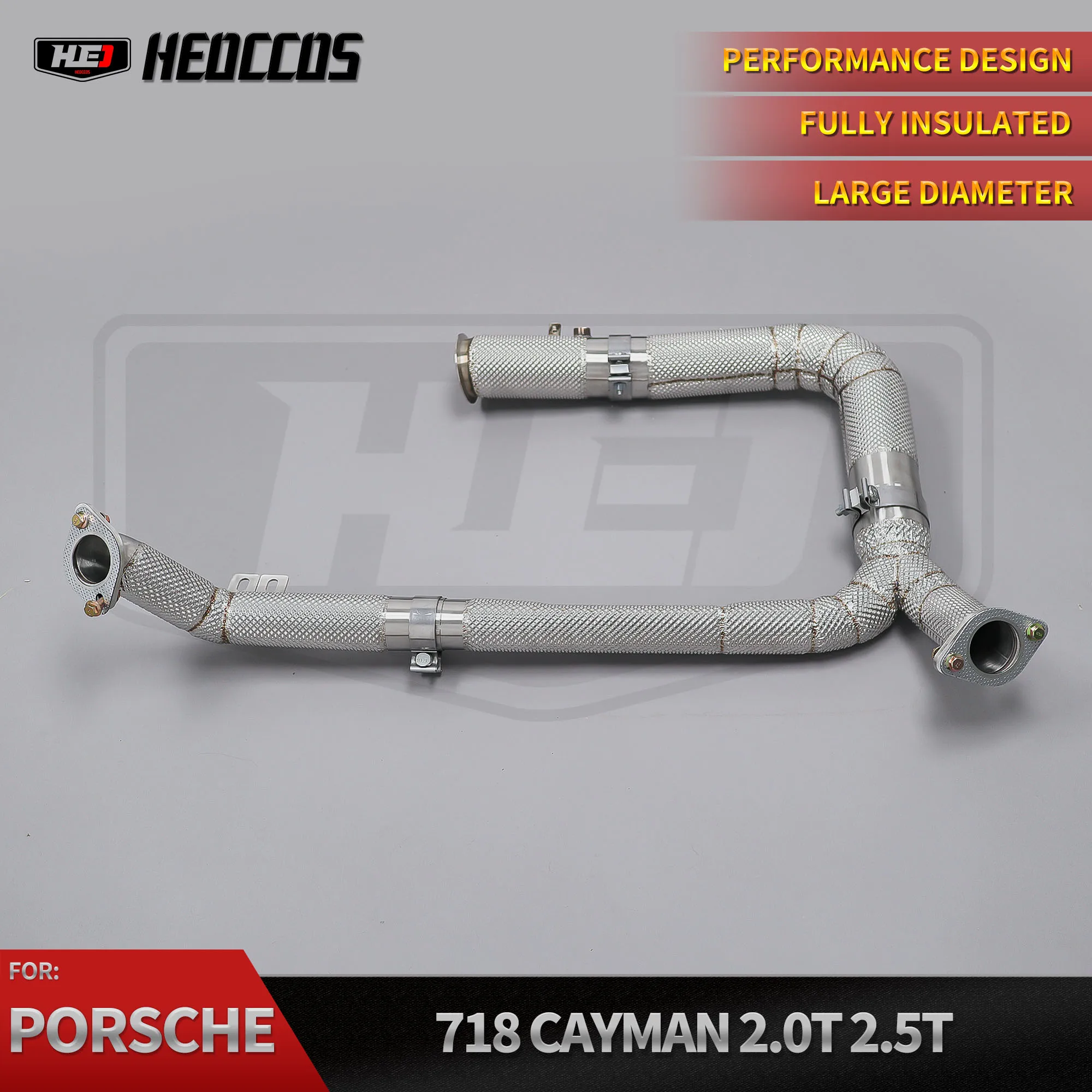 

HEO Exhaust Front Downpipe with Catalytic Convert Manifolds Pipes for Porsche Boxster Cayman 718 2016-2022 Downpipe Exhaust