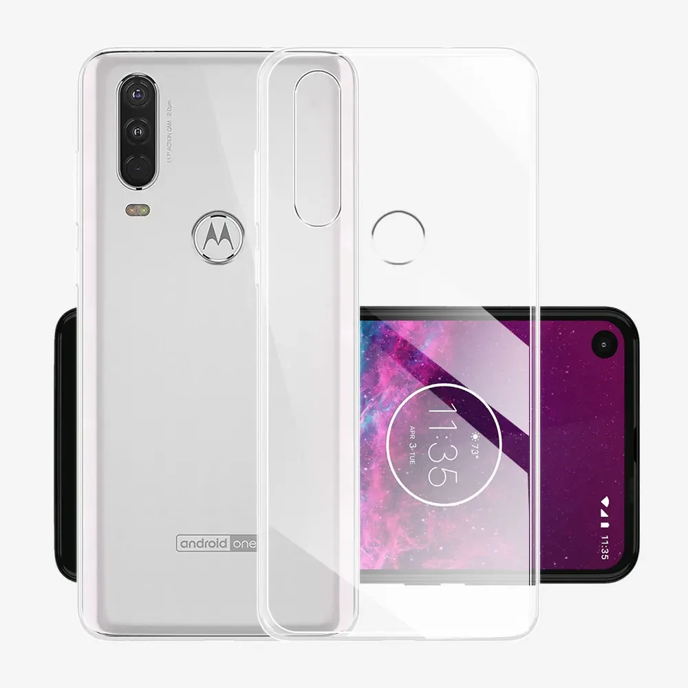 Funda de silicona transparente para Moto One Action, funda de teléfono TPU suave para Moto One, Macro transparente para Motorola Moto P40 Power