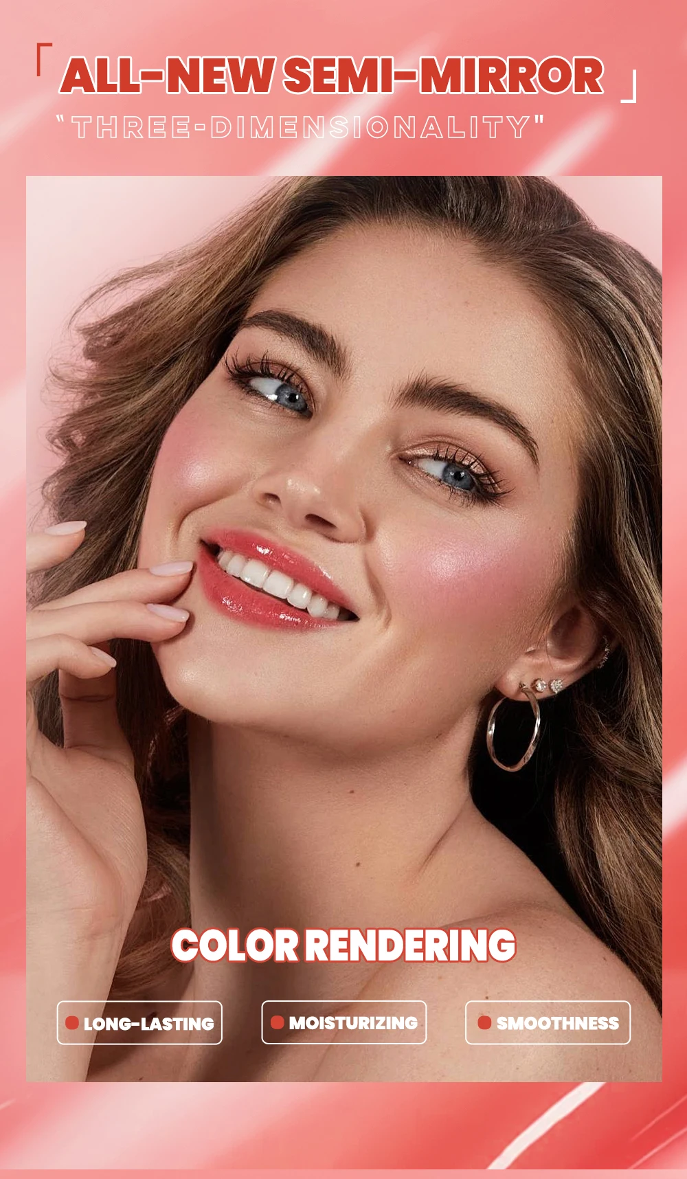 QIBEST Wässrige Glanz-Lippenglasur, feuchtigkeitsspendend, langlebig, sexy roter flüssiger Lippenstift, spiegelglänzender Lipgloss, Tönung, Kosmetik für Frauen – Detail 2