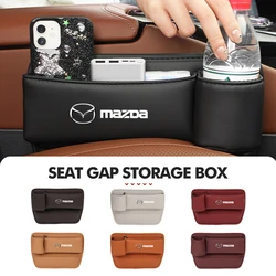 Leather Car Seat Side Filler Organizer Storage Box With Cup For Mazda Atenza Demio CX3 CX5 CX7 CX30 MX3 MX5 Speed MPE MS