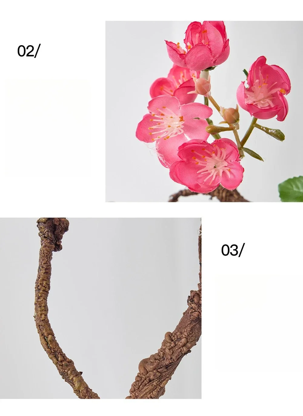 2/5 Stück Dekorative Künstliche Winterblütenzweige aus Seide, Rote Blumen für Lobbydekoration, Simulierte Pflaumenblüten, Kunstblumen – Detail 7