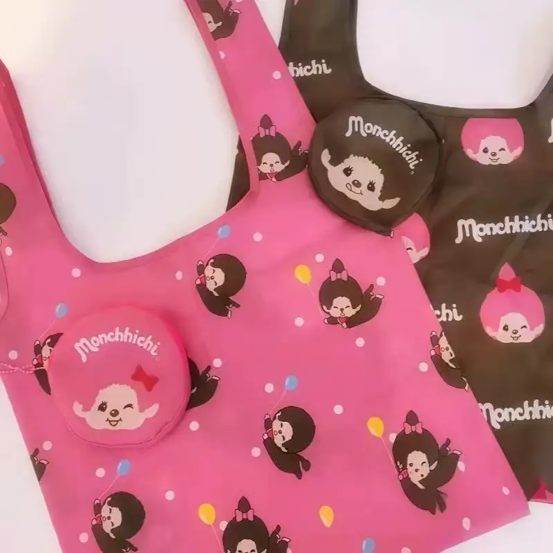 Cute QiQi Foldable Shopping Bag - Large Capacity Cartoon Cute Printed Handheld Eco-Friendly Bag - 2-Set