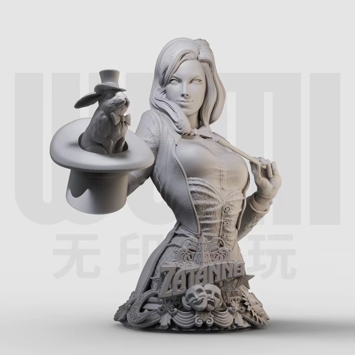 1/10 Mage Zatana Bust Resin White Model GK figure  Model