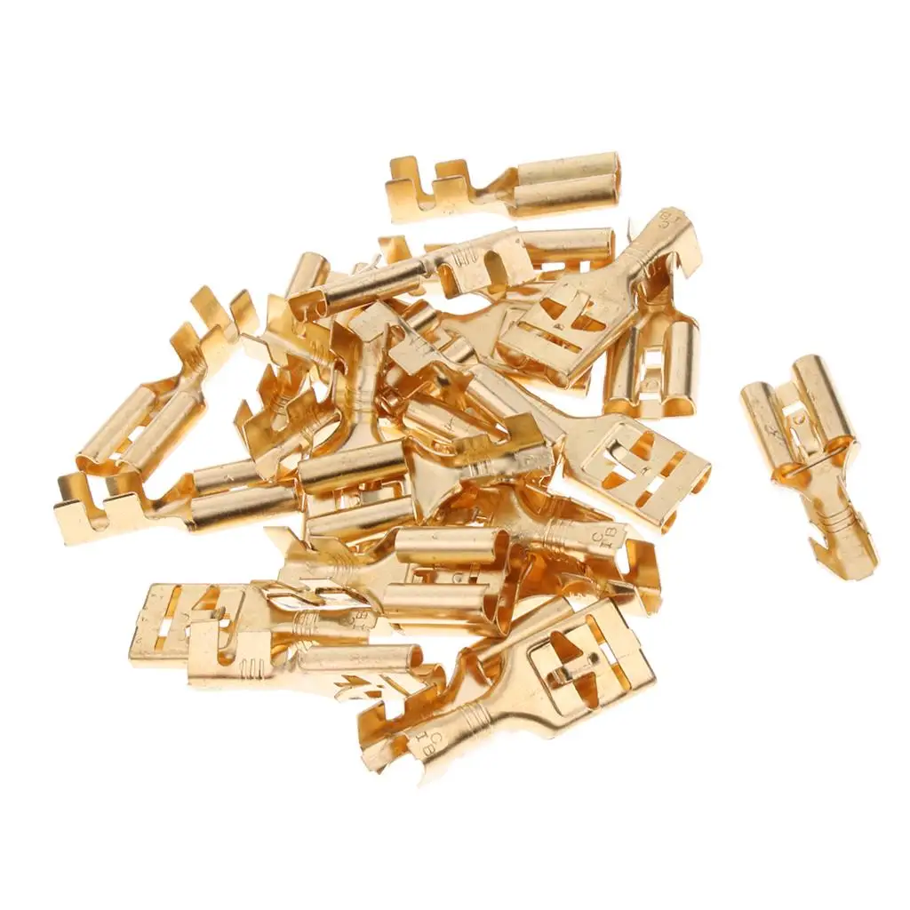 25 Pieces of Brass Connection Cable That Locks .5 Mm Flat Plug