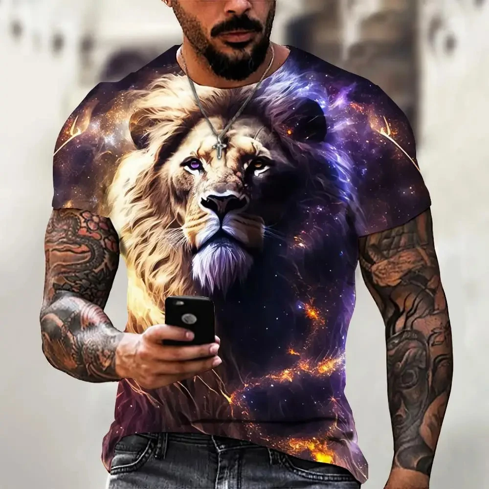 جديد جودة عالية الحيوان الأسد - مراجعة Summer Clothing Essentials Men وسعره